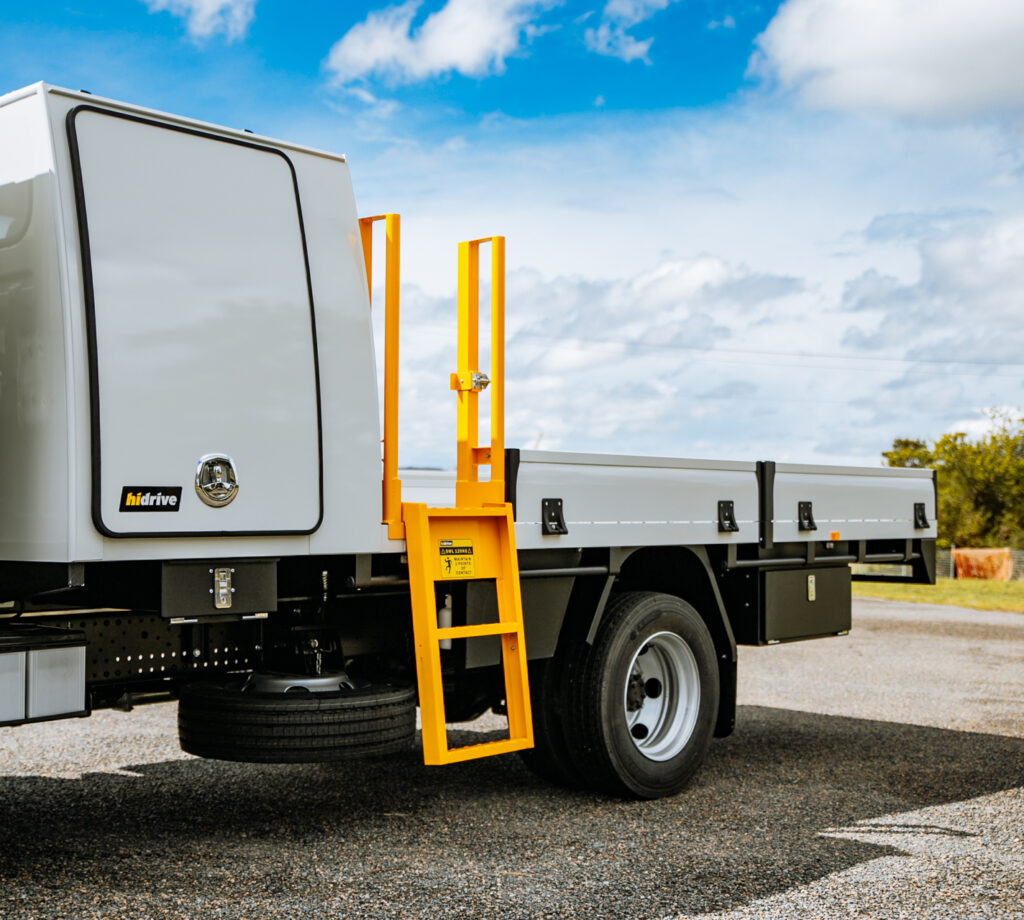 Hidrive Folding Access Step accessories for Truck service bodies