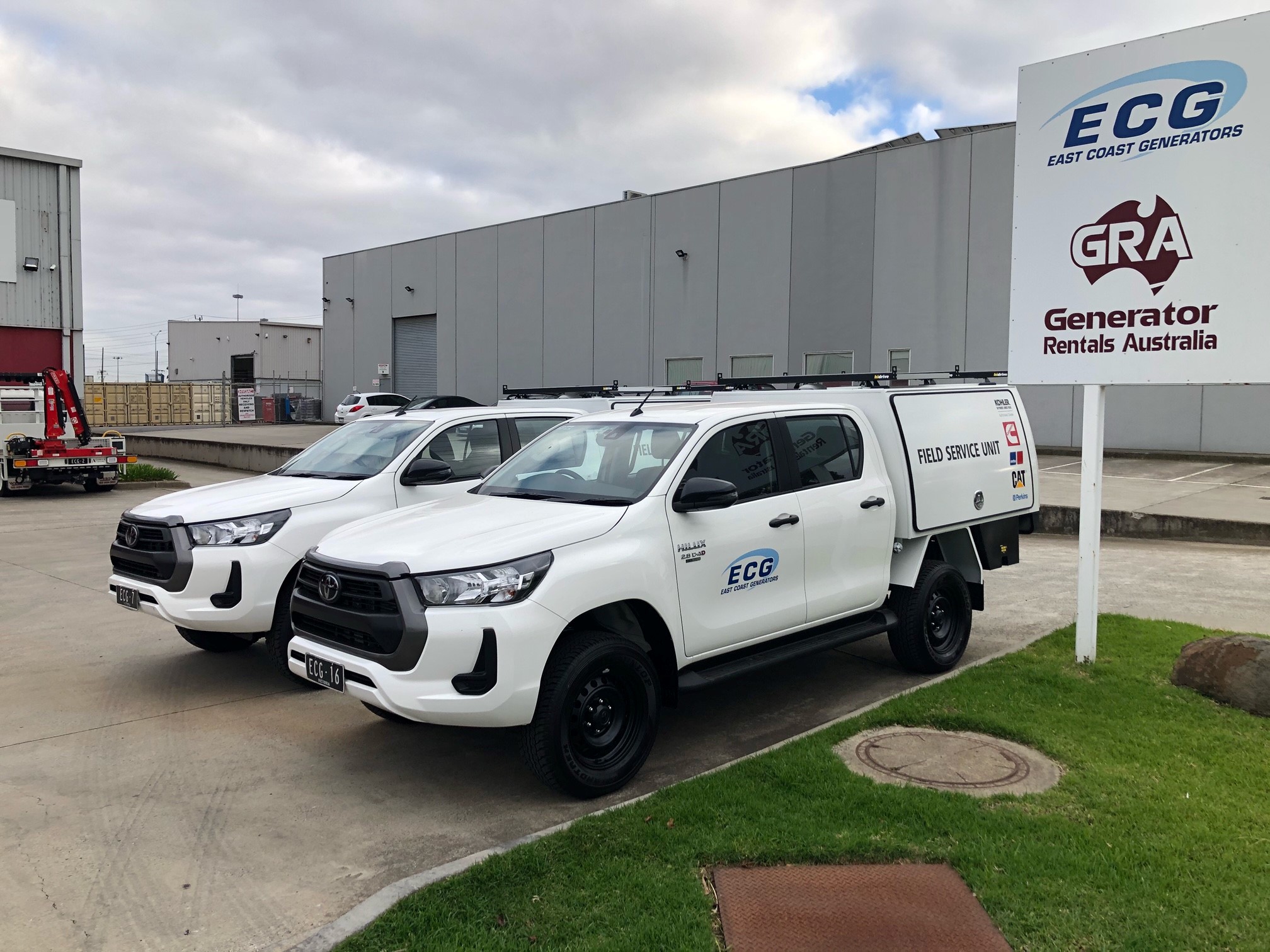 East Coast Generators new Toyota Hilux Fleet with Hidrive quality service bodies