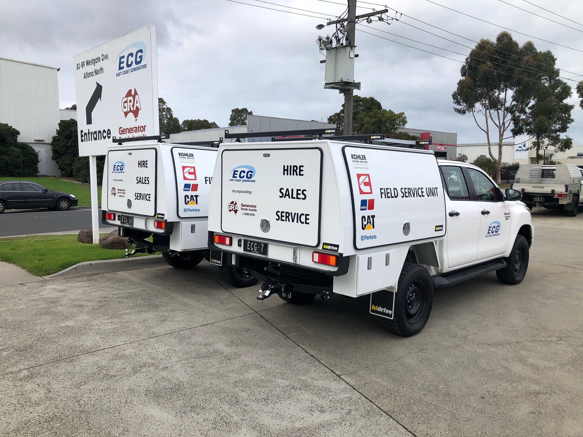 Rear of the Hidrive quality service bodies with signage