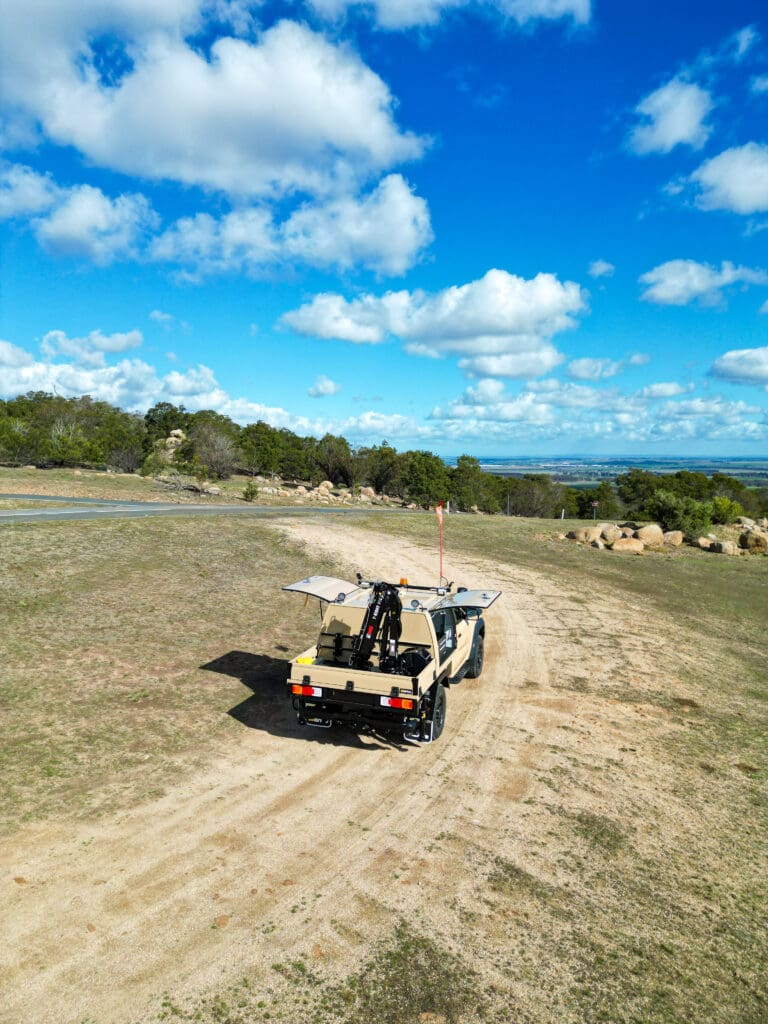 Hidrive service body Ranger Super Duty drone pic