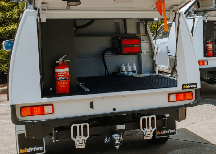 Hidrive Rear folding step, pair, fitted to towbar accessories for Ute service bodies