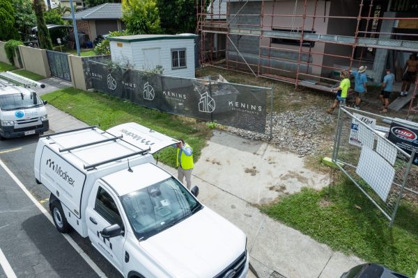 Modinex ute with Hidrive canopy, drone shot.